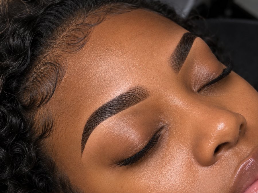 A laminated brow shaped and set at Novalashethix